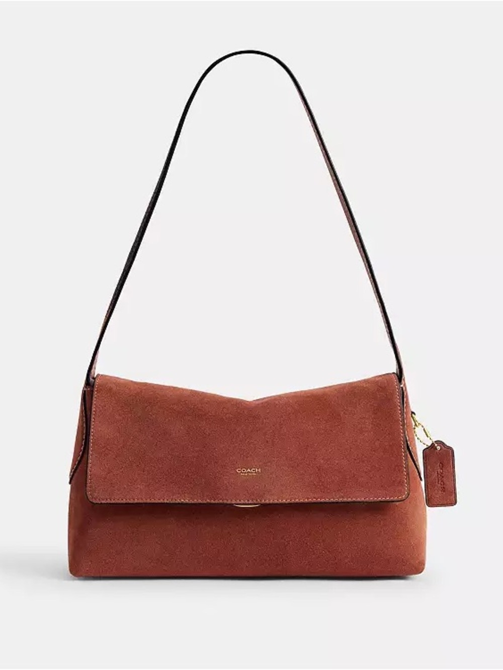 Coach Chelsea 30 Suede Shoulder Bag in Clay